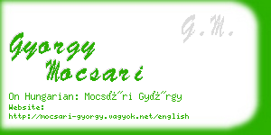 gyorgy mocsari business card